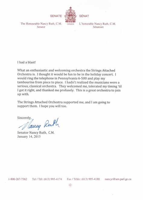 Strings Attached Orchestra Endorsement - Nancy Ruth