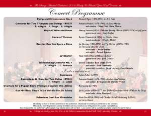 Concert programme listing for the Strings Attached Orchestra 2016 Family and Friends Year End Concert