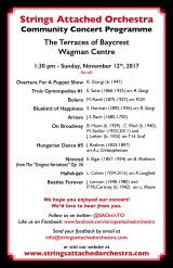 Programme, Community Concert at Baycrest, November 12, 2017