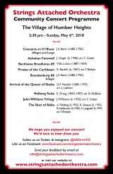 Programme, Community Concert at Humber Heights, May 6, 2018