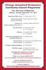 Programme cover, Terraces of Baycrest, November 15, 2015