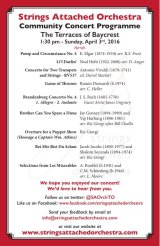 Programme cover, Terraces of Baycrest, April 3, 2016