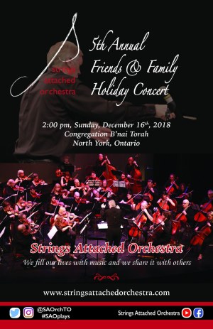 Programme cover for the 2018 Friends & Family Holiday Concert, December 16, 2018