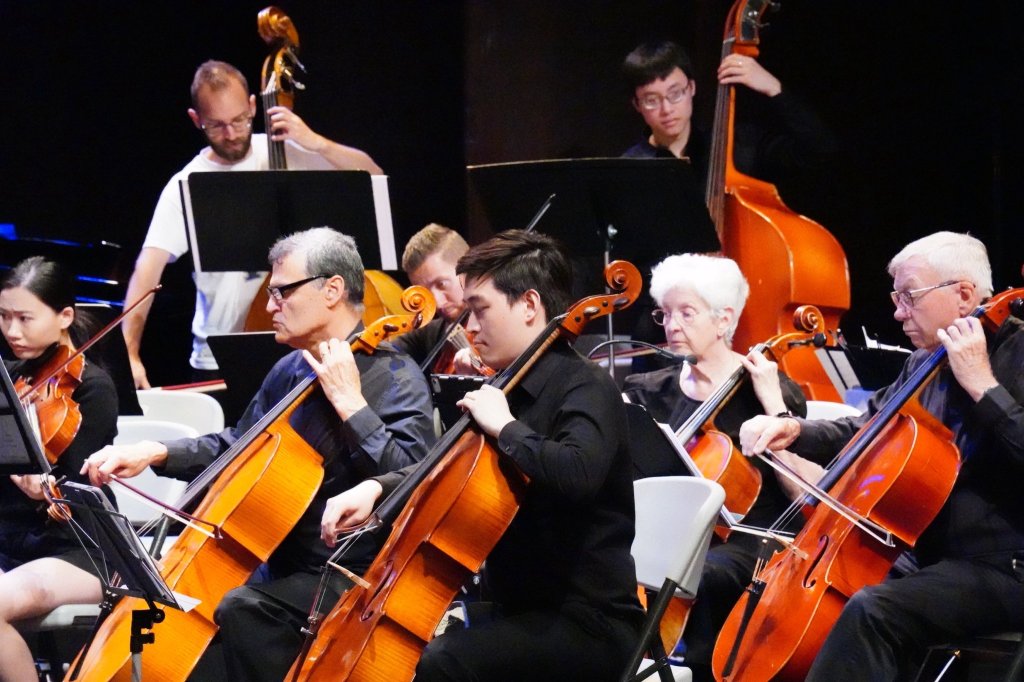 Cellos and double basses at the Al Green Theatre