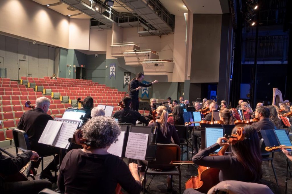 The orchestra performing at Cardinal Carter Academy for the Arts