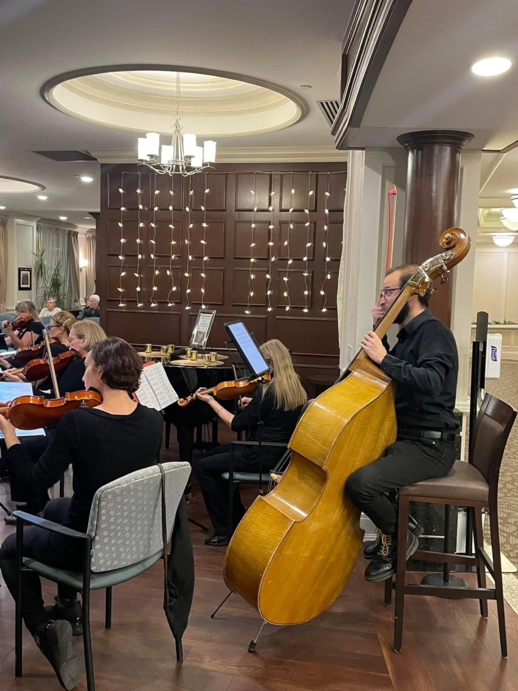 Cellists and a bassist at Delmanor Northtown