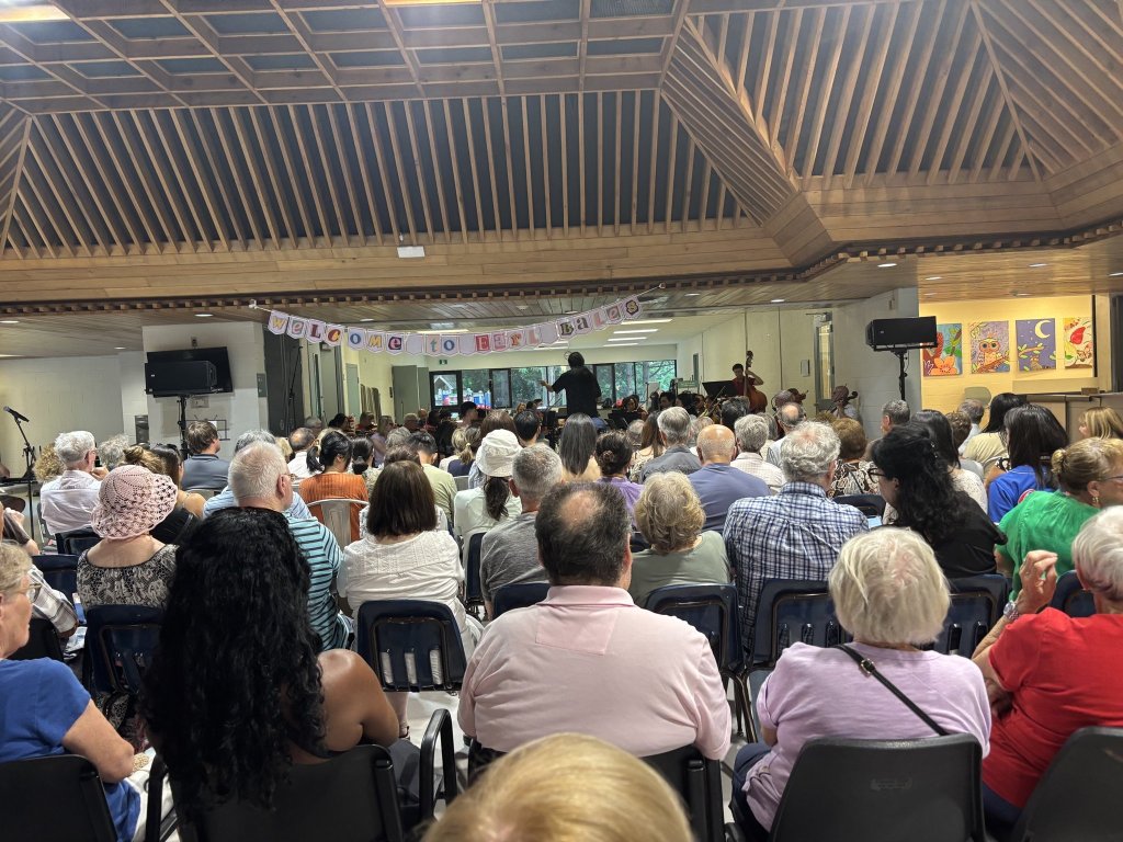 A large audience at the Earl Bales summer concert