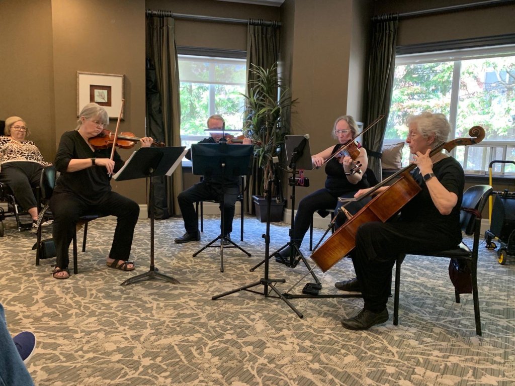The string quartet at Amica Thornhill